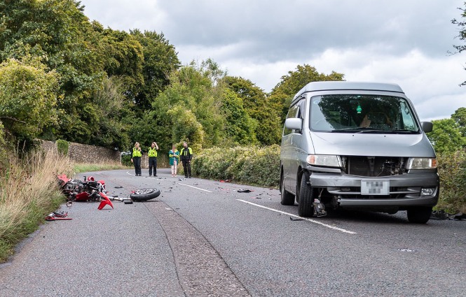 Motorcyclist reported after ploughing head-on into campervan - Van Life ...